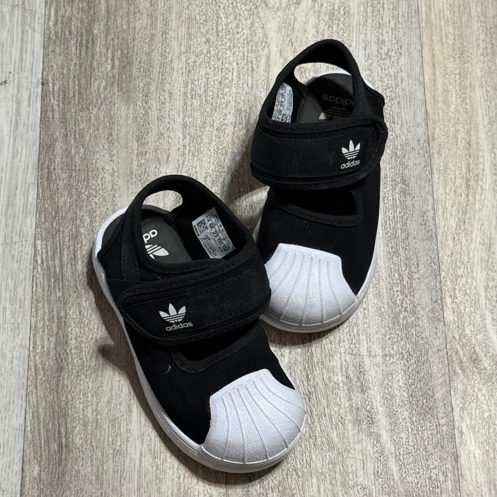 Adidas Superstar 360 Sandals Kids Size 6.5K Black White EG5711 Shell‎ Toe Shoes